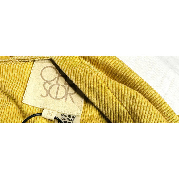 Chaser NWT Double V-Neck Ribbed Casual Cami Tank Top Marigold/Gold Size Medium - Picture 3 of 3